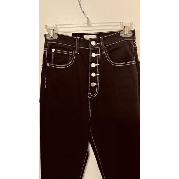 WEWOREWHAT BLACK DANIELLE BUTTON FLY JEANS WOMENS SIZE 26 NEW - Picture 4 of 11